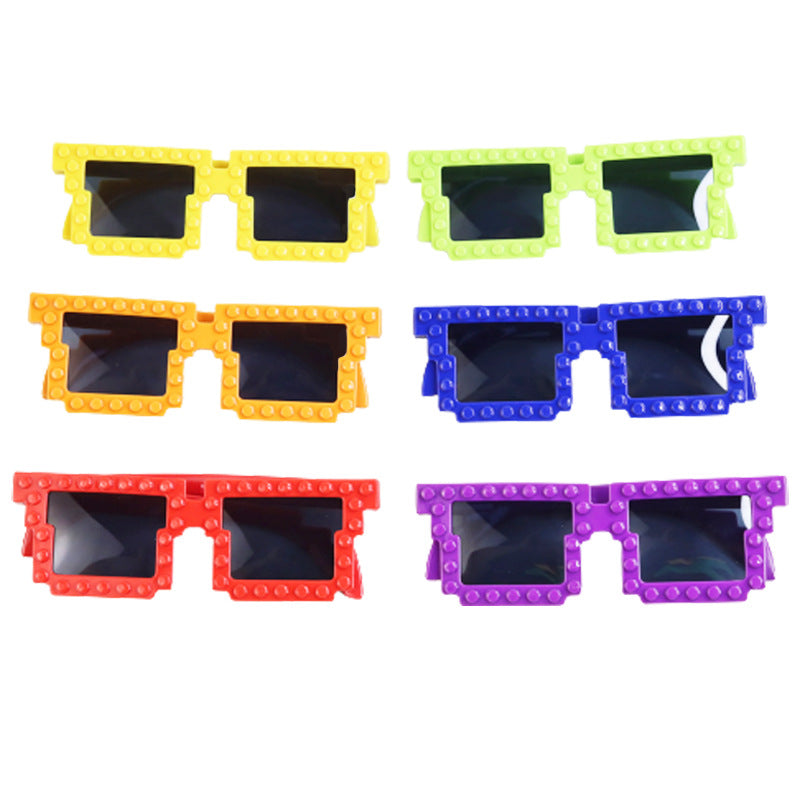 Wholesale ABS Cute and Funny Building Block Mosaic Sunglasses